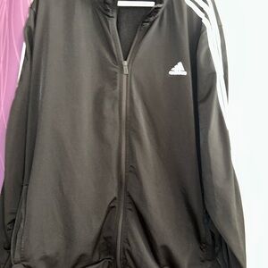 Adidas Men's Black Windbreaker Jacket